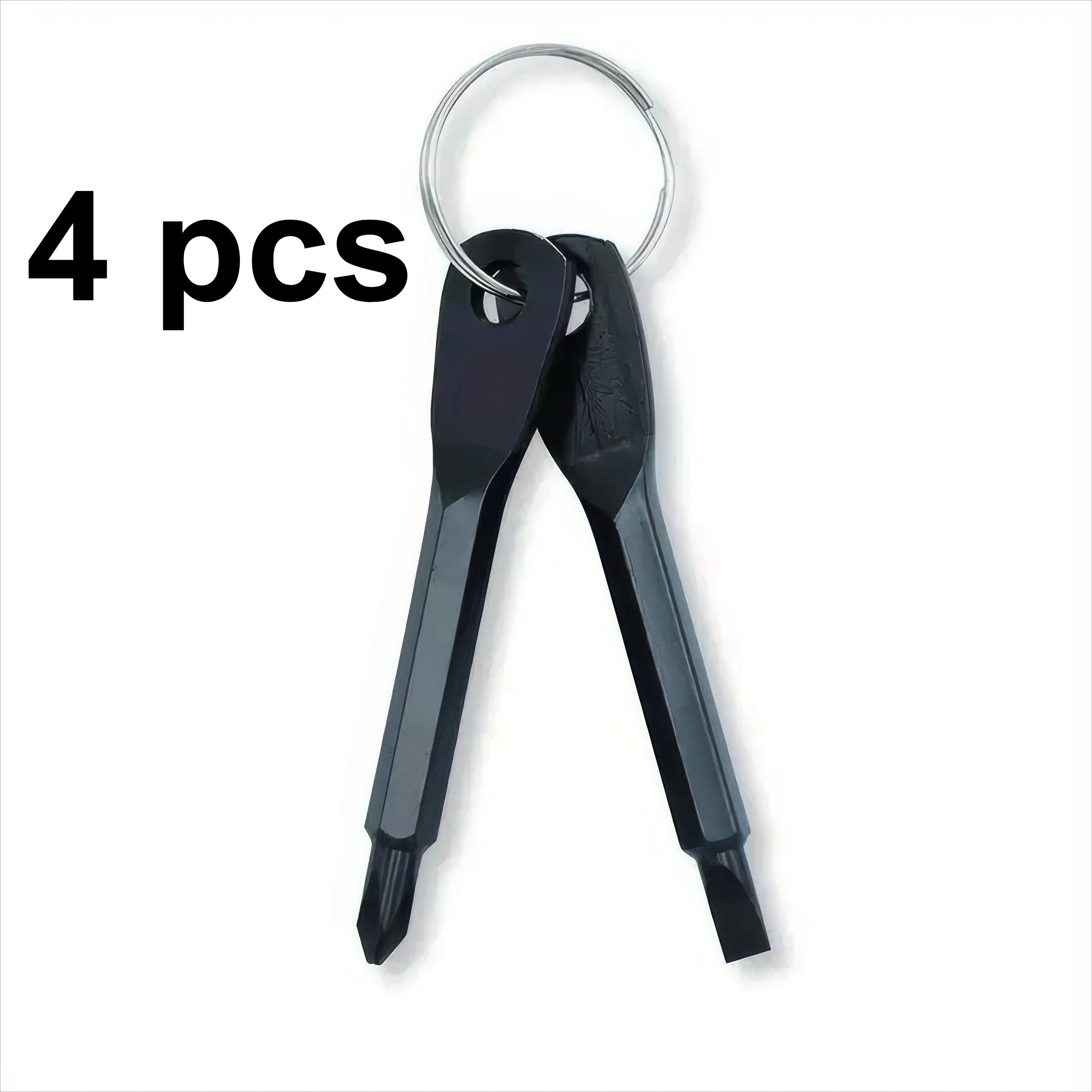 2/4-piece Keychain Screwdriver Black/silver, Portable Cross, Straight Screwdriver Keychain Set, Suitable for Daily Use