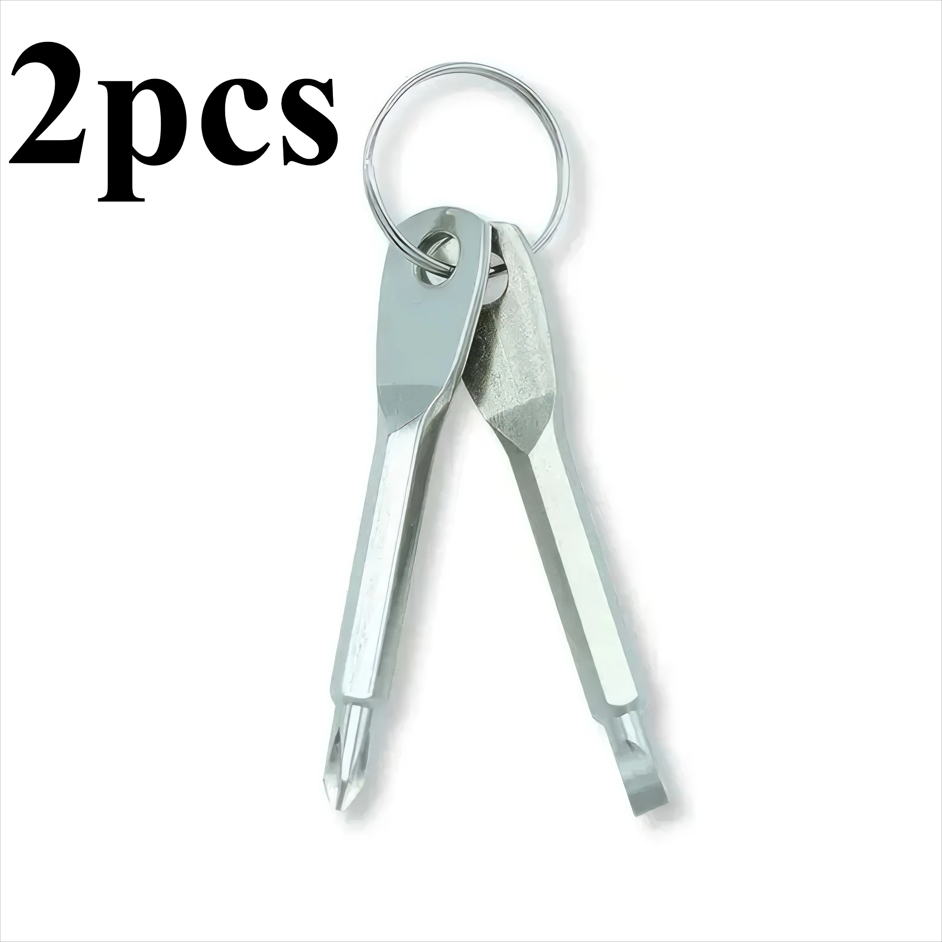 2/4-piece Keychain Screwdriver Black/silver, Portable Cross, Straight Screwdriver Keychain Set, Suitable for Daily Use