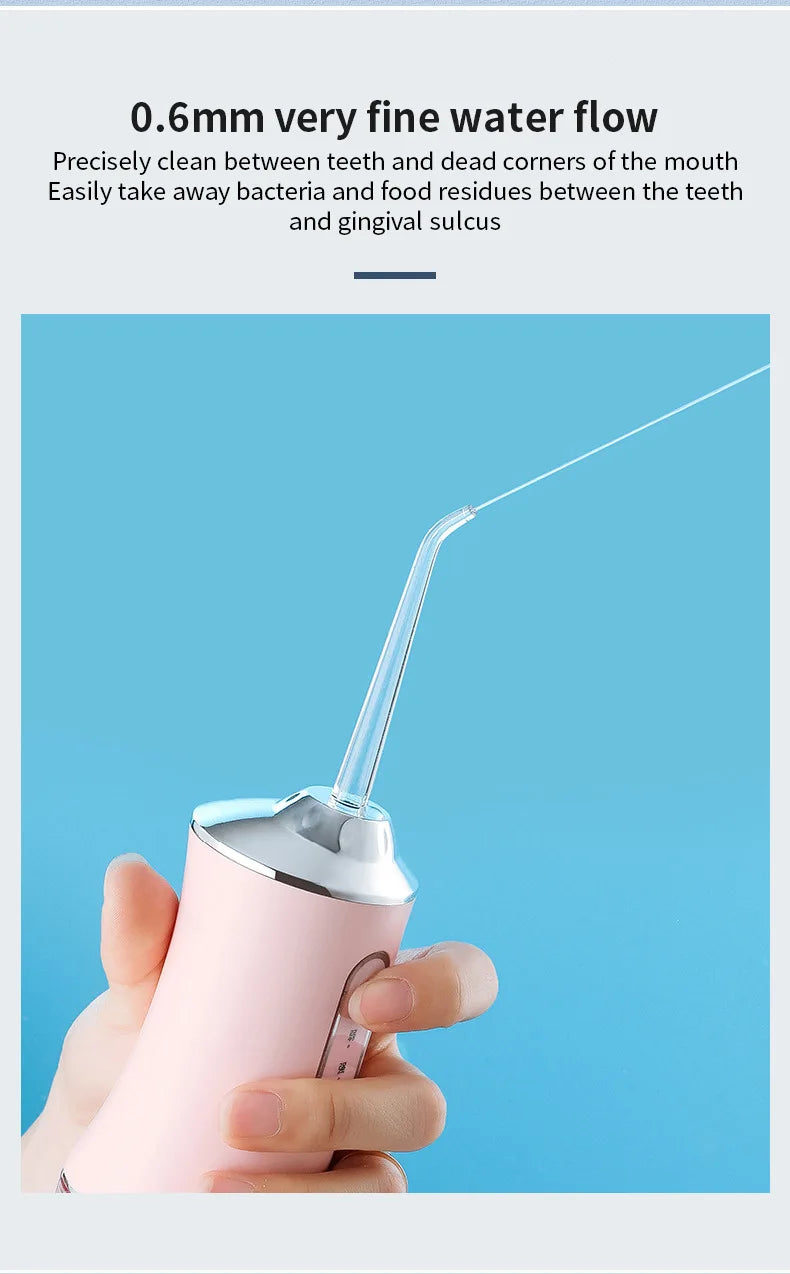 3 Modes Oral Irrigator Portable Dental Water Jet Water Tank Waterproof Teeth Cleaner Dental Water Jet +1/4 Jet USB Rechargeable