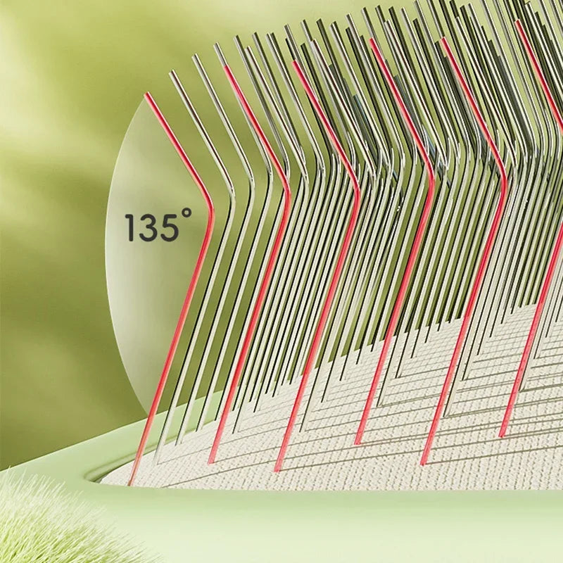 Professional Pet Grooming Brush Dual Tone Handle Dense Metal Teeth Comb for Fluffy Volume Teddy Cats Dogs Universal Styling Tool