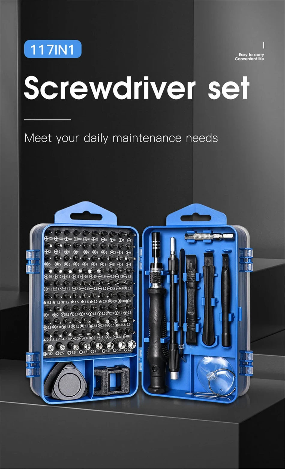 115 in 1 Professional Precision Screwdriver Set Magnetic Torx Hex Bits Repair Tool Kit for iPhone Xiaomi Mac PC Eyeglasses Watch