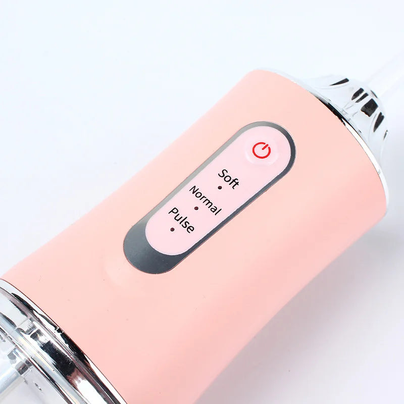 Oral Irrigator Portable Water Flosser USB Rechargeable Water Jet Floss Tooth Pick 4 Jet Tip 220ml 3 Modes