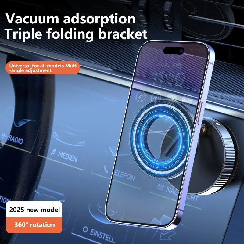 Magnetic Vacuum Phone Bracket 360° Adjustable Holder Strong Suction Cup Navigation Design Stand Holder For Car Universal 2026