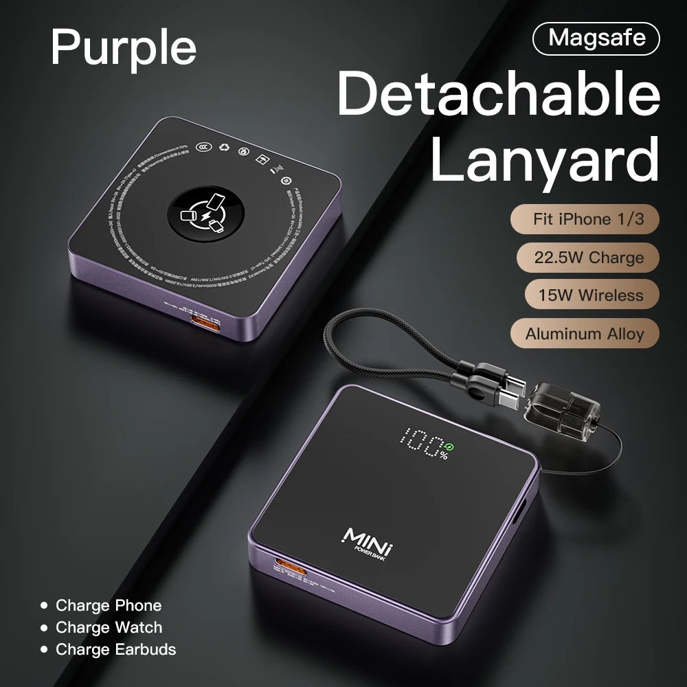 Original Portable MINI magnetic wireless Powerbank 10000mAh Power banks for Magsafe external Auxiliary battery for iPhone 17 16