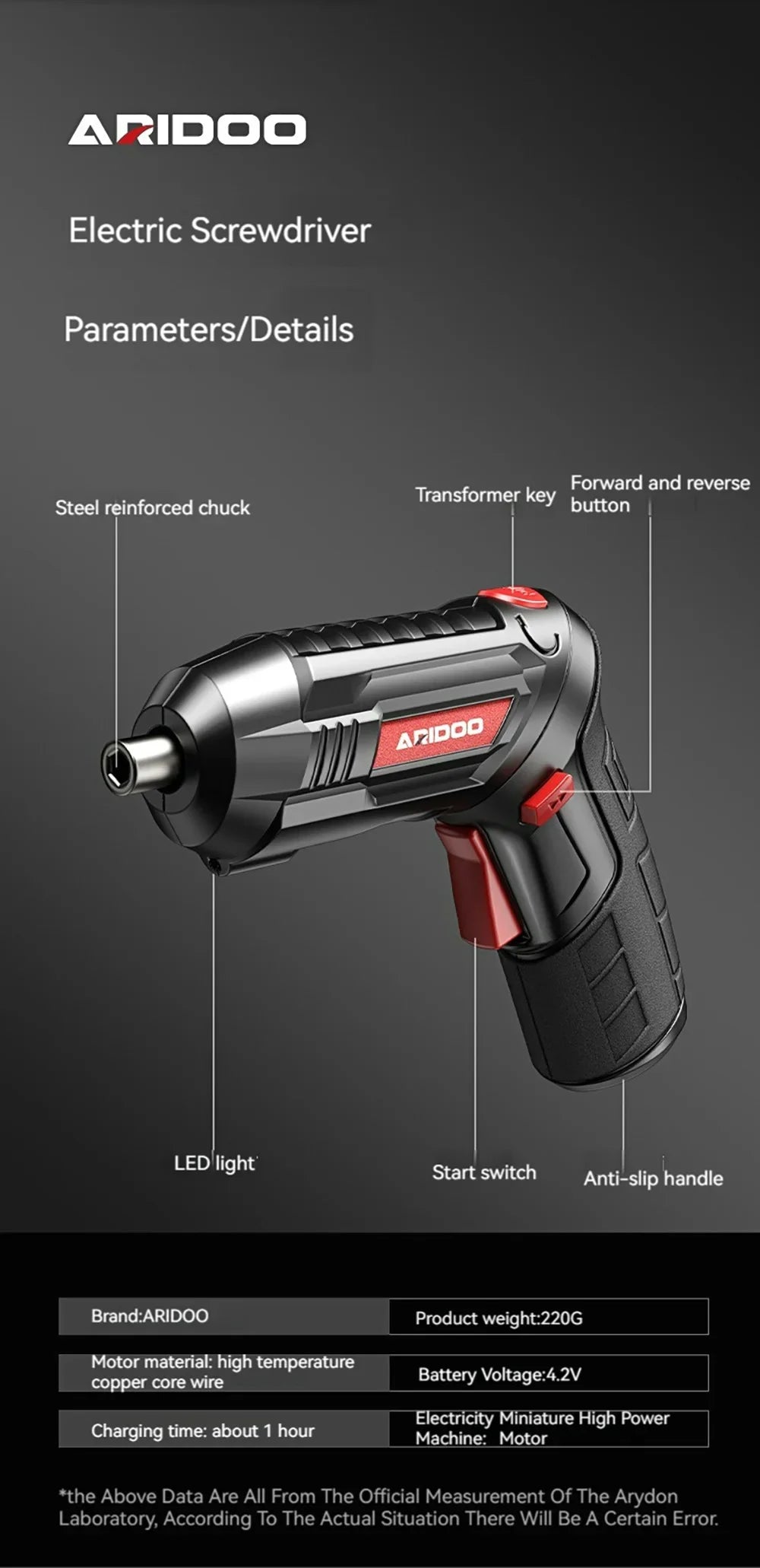 Small And Powerful Battery Screwdriver Rechargeable 4.2V 6Nm 1300mAh 250rpm Screwdrivers Electric Screw Driver Screwdriver Set