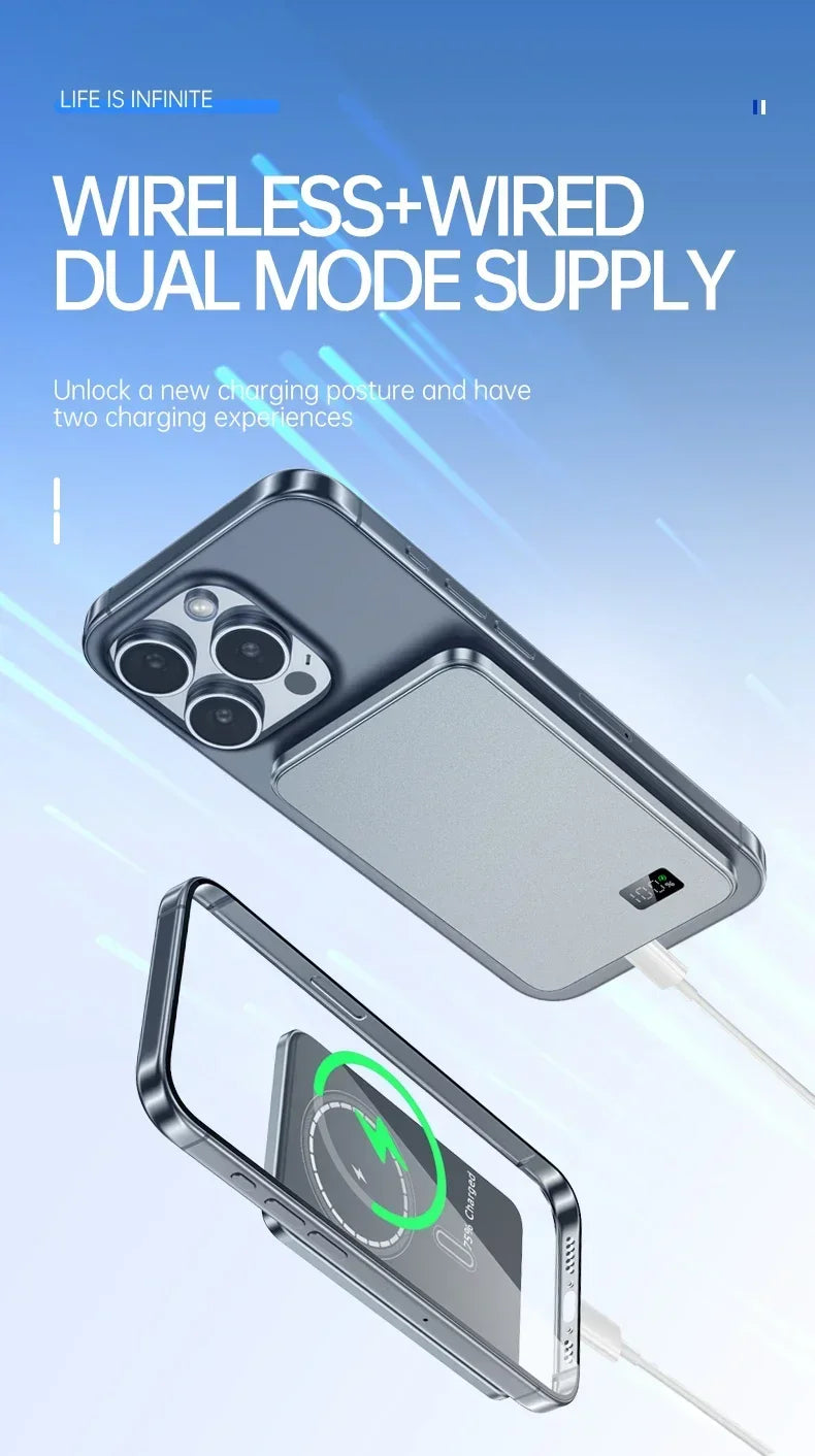 VIVO 50000mAh Magnetic Portable Wireless PowerBank PD22.5W Fast Charging External Battery for Magsafe For iPhone Samsung