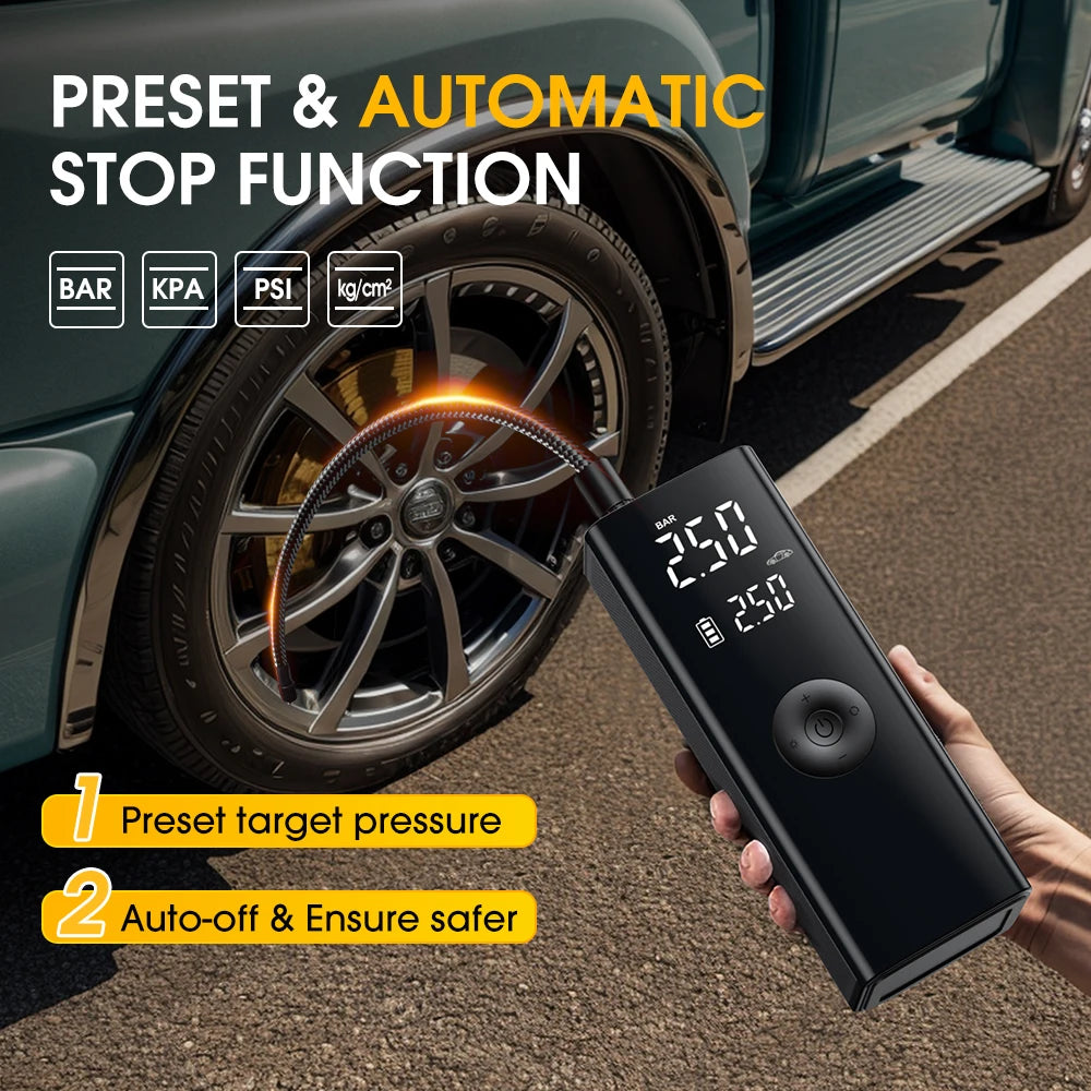 Wireless Tyre Air Pump Portable Car Air Compressor For Motorcycles Pickup Truck Digital Super Power Inflatable Smart Air Pump