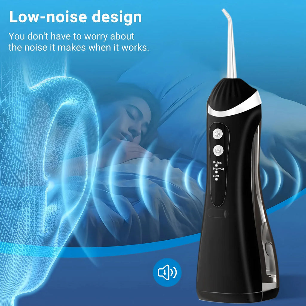 Dental Oral Irrigator Water Flosser Thread Teeth Pick Mouth Washing Machine 4 Nozzels 3 Modes USB Rechargeable 300ml Tank