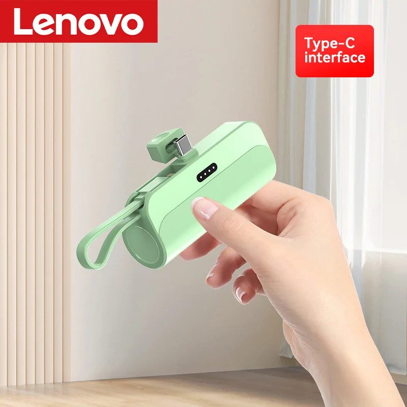 Lenovo 500000mAh Capsule Power Bank High Capacity Super Fast Charging Powerbank  Portable External Battery For All Phones 2026