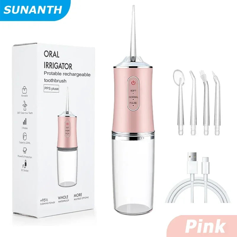Portable Smart Electric Oral Irrigator Water Flosser 4 Jets 3 Modes Rechargeable Dental Water Jet Irrigator Dental Teeth Cleaner