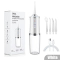 Oral Irrigator Portable Water Flosser USB Rechargeable Water Jet Floss Tooth Pick 4 Jet Tip 220ml 3 Modes