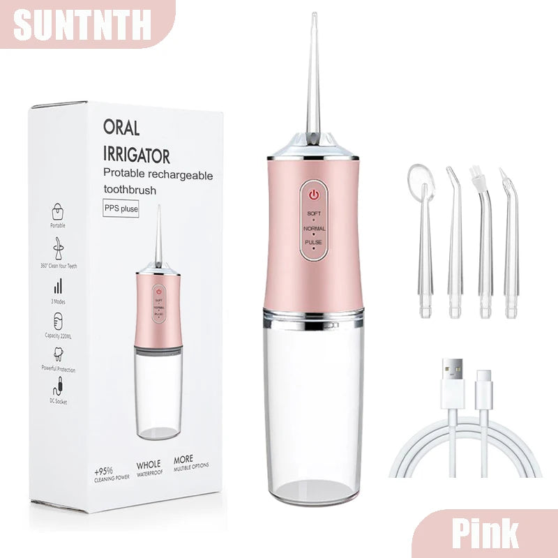 220ml Dental Irrigator Hygiene Portable Oral Cleaning Electric Sonic Teeth Scaler Tooth Calculus Stains Tartar Remover Tool