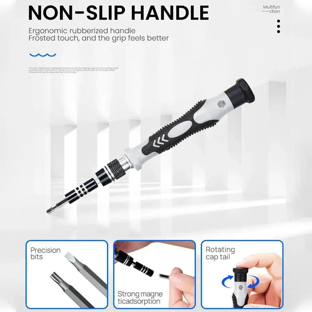 115 in1 Precision Screwdriver Kit, Includes Magnetic Tips, Ideal for Electronics and Laptop Repairs, Professional Nut Driver New