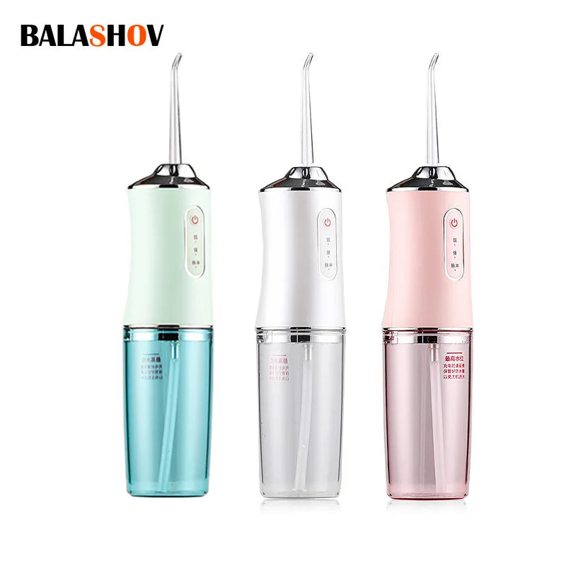 3 Modes Oral Irrigator Portable Dental Water Jet Water Tank Waterproof Teeth Cleaner Dental Water Jet +1/4 Jet USB Rechargeable