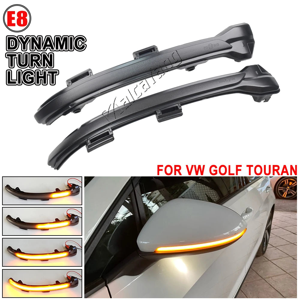 2pcs Malcayang For VW Golf 7.5 MK7.5 GTI R GTD RLINE MK7 7 Dynamic Blinker LED Turn Signal Mirror 2013 2016 2017 Jetta 2019 2020