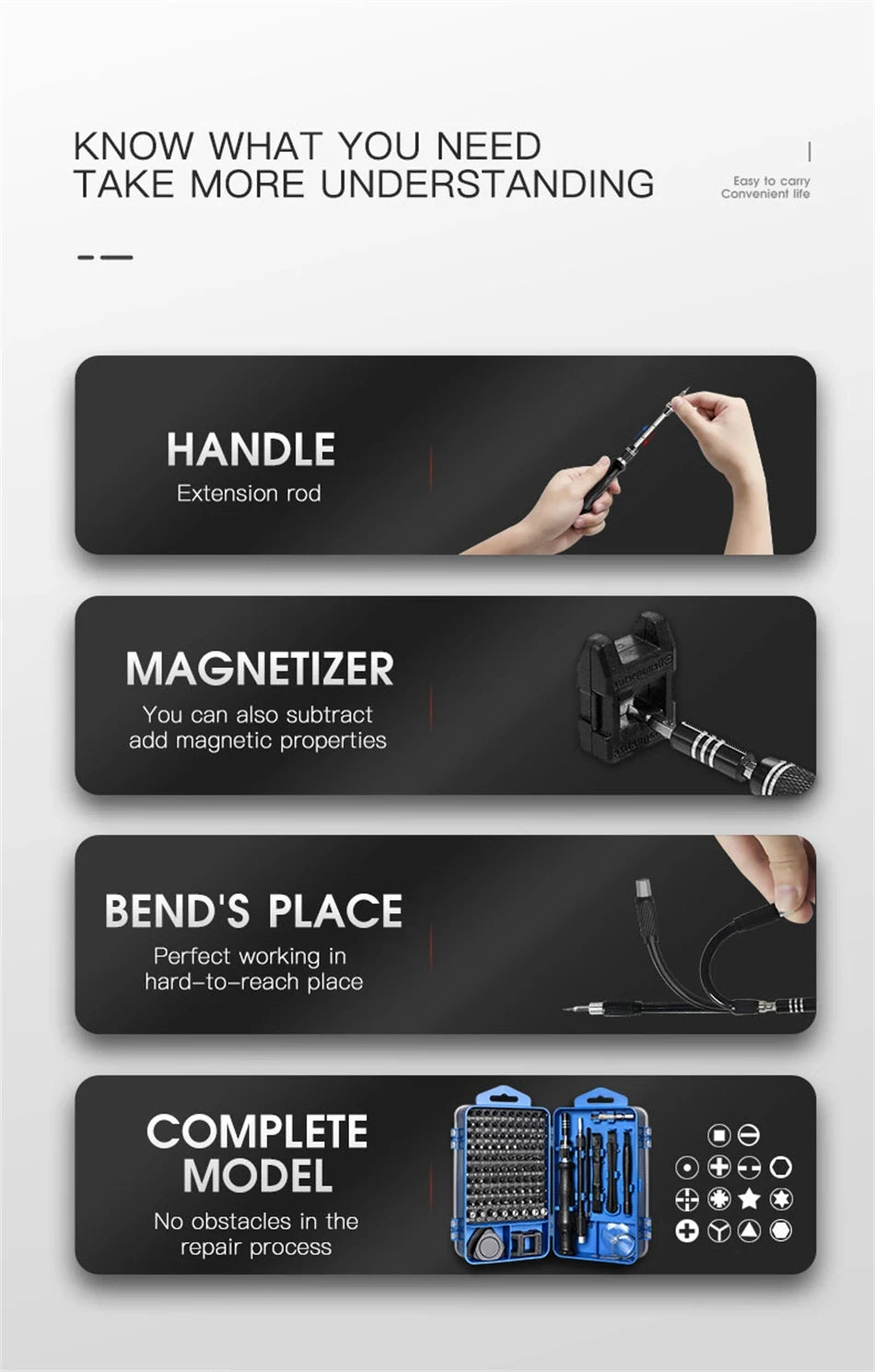 115 in 1 Professional Precision Screwdriver Set Magnetic Torx Hex Bits Repair Tool Kit for iPhone Xiaomi Mac PC Eyeglasses Watch