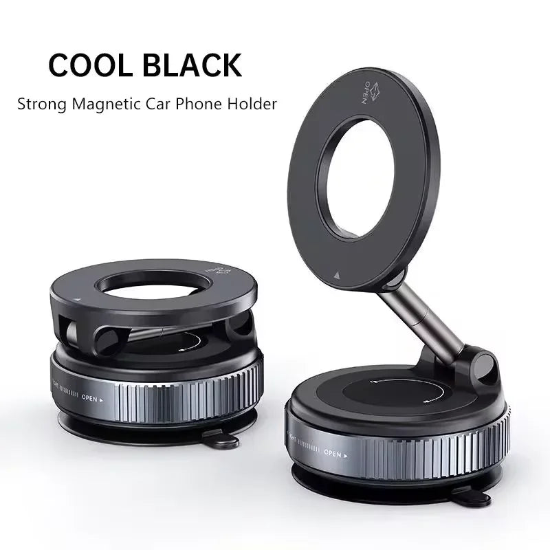Strong Magnetic Phone Holder Foldable Design 360° Adjustable Vacuum Car Mount For Cell Phone For iphone Live Streaming