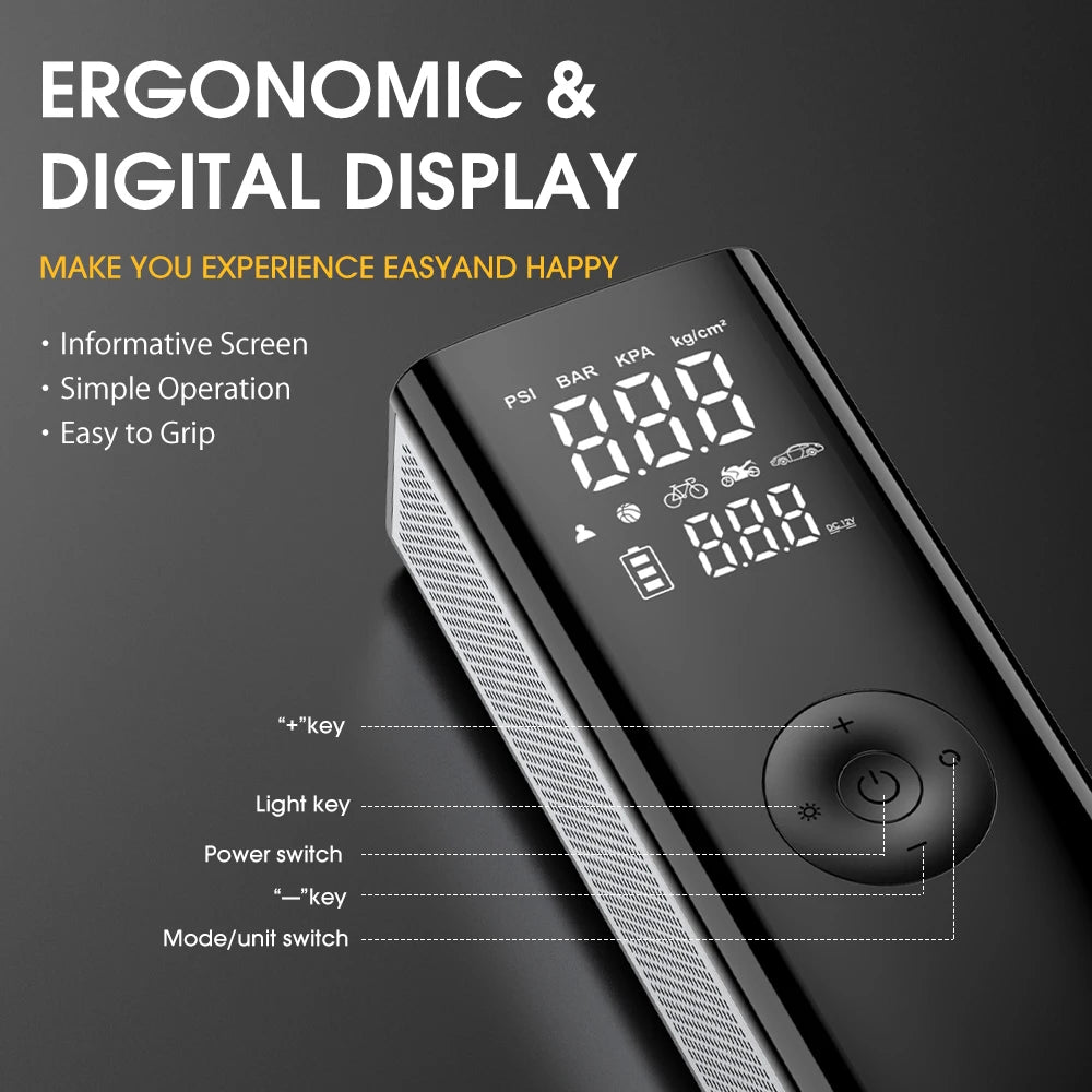 Wireless Tyre Air Pump Portable Car Air Compressor For Motorcycles Pickup Truck Digital Super Power Inflatable Smart Air Pump