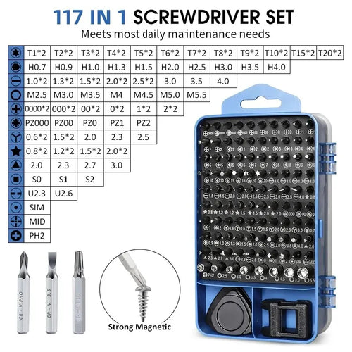 115 in 1 Professional Precision Screwdriver Set Magnetic Torx Hex Bits Repair Tool Kit for iPhone Xiaomi Mac PC Eyeglasses Watch