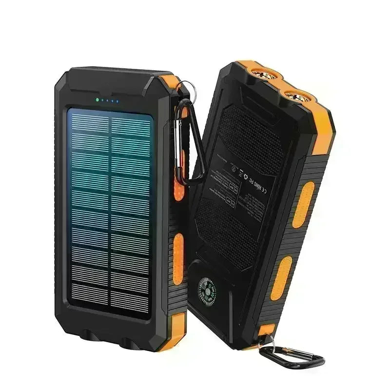 IP67 Waterproof 10000mAh Solar Power Bank | Fast Charge & Emergency Flashlight