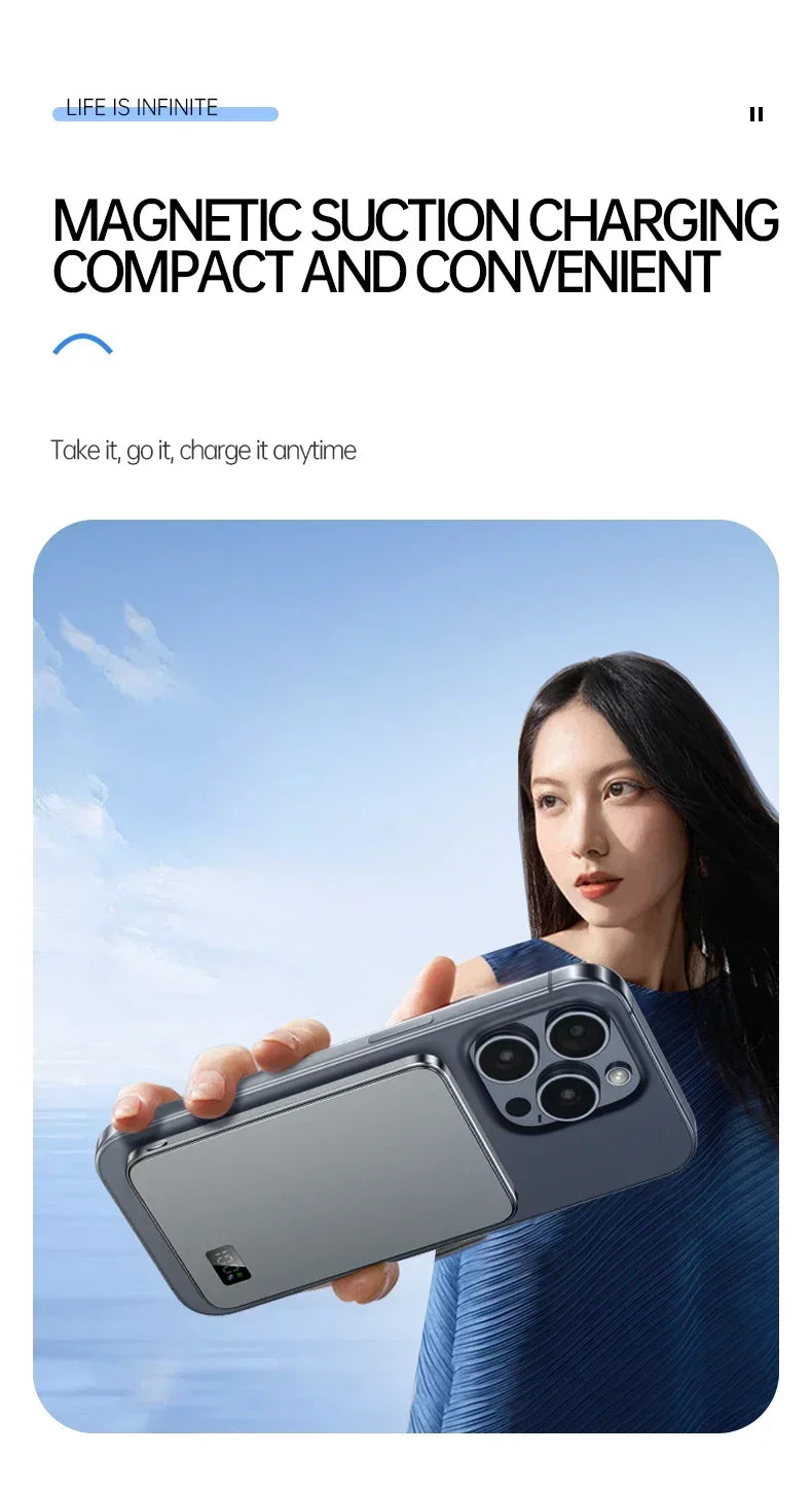 VIVO 50000mAh Magnetic Portable Wireless PowerBank PD22.5W Fast Charging External Battery for Magsafe For iPhone Samsung