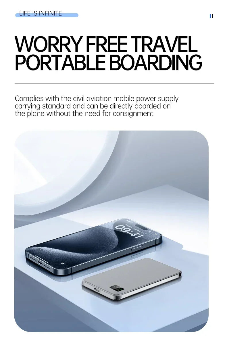 VIVO 50000mAh Magnetic Portable Wireless PowerBank PD22.5W Fast Charging External Battery for Magsafe For iPhone Samsung