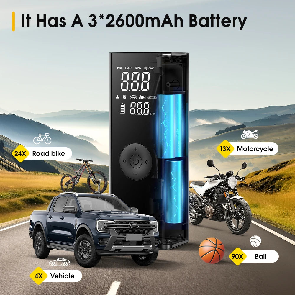 Wireless Tyre Air Pump Portable Car Air Compressor For Motorcycles Pickup Truck Digital Super Power Inflatable Smart Air Pump