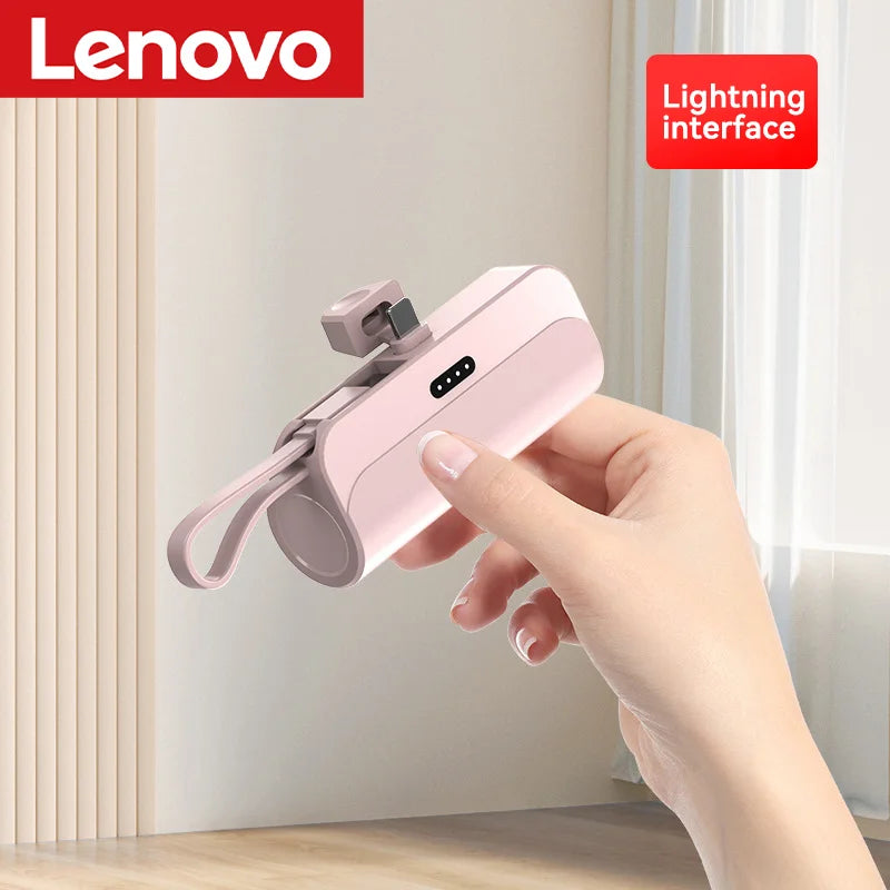 Lenovo 500000mAh Capsule Power Bank High Capacity Super Fast Charging Powerbank  Portable External Battery For All Phones 2026