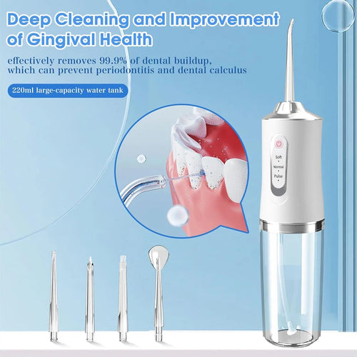 220ml Dental Irrigator Hygiene Portable Oral Cleaning Electric Sonic Teeth Scaler Tooth Calculus Stains Tartar Remover Tool