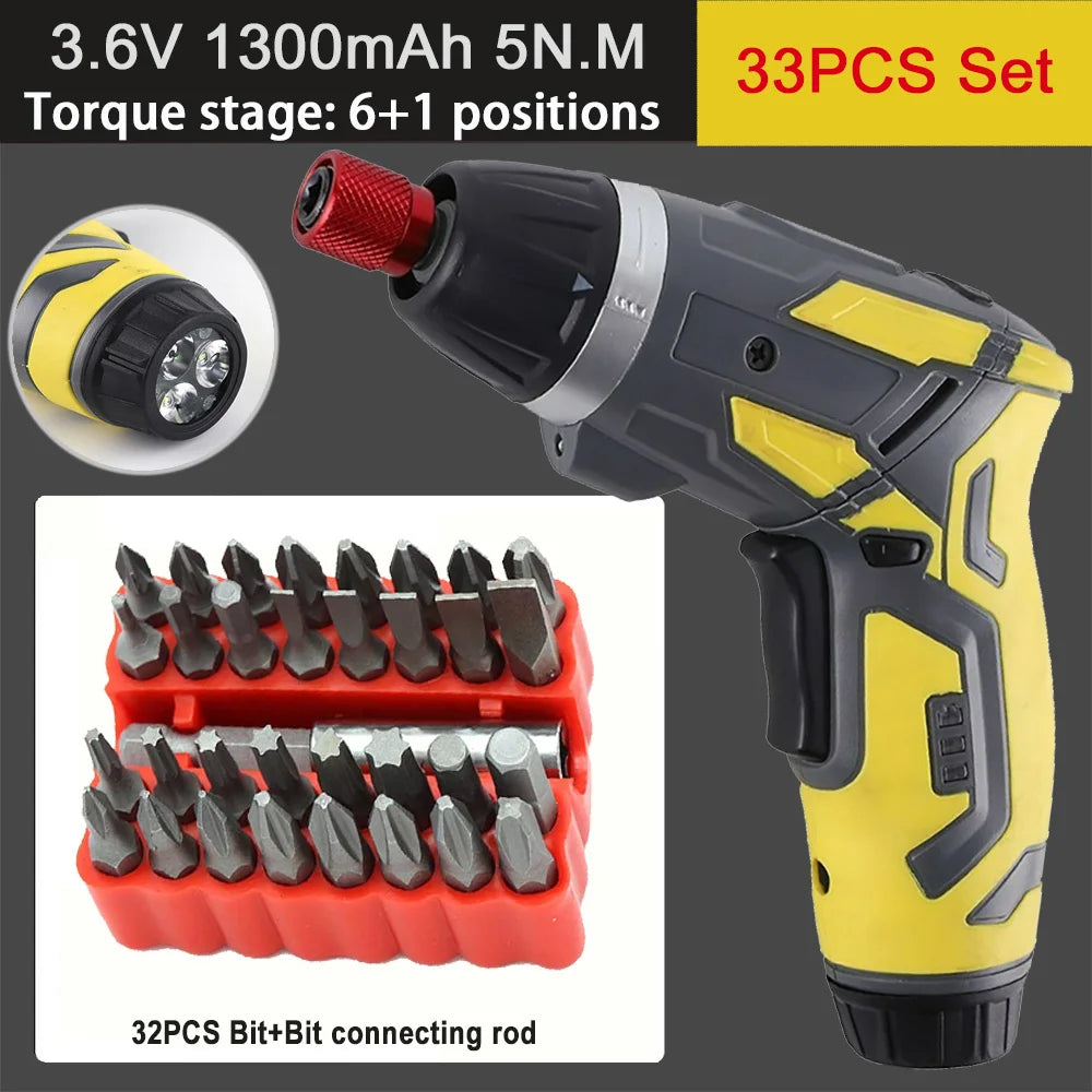 Small And Powerful Battery Screwdriver Rechargeable 4.2V 6Nm 1300mAh 250rpm Screwdrivers Electric Screw Driver Screwdriver Set