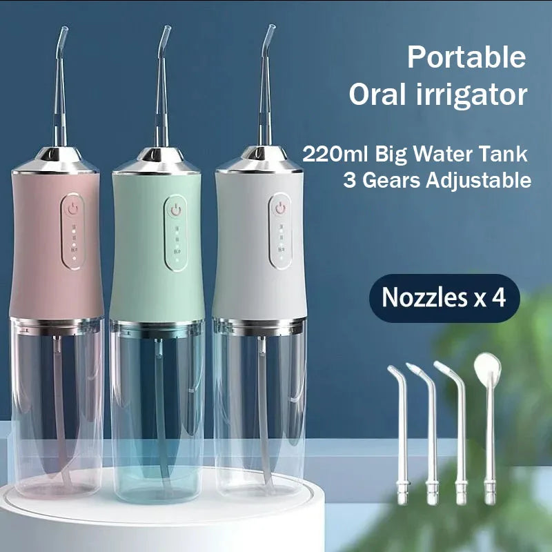 220ml Dental Irrigator Hygiene Portable Oral Cleaning Electric Sonic Teeth Scaler Tooth Calculus Stains Tartar Remover Tool
