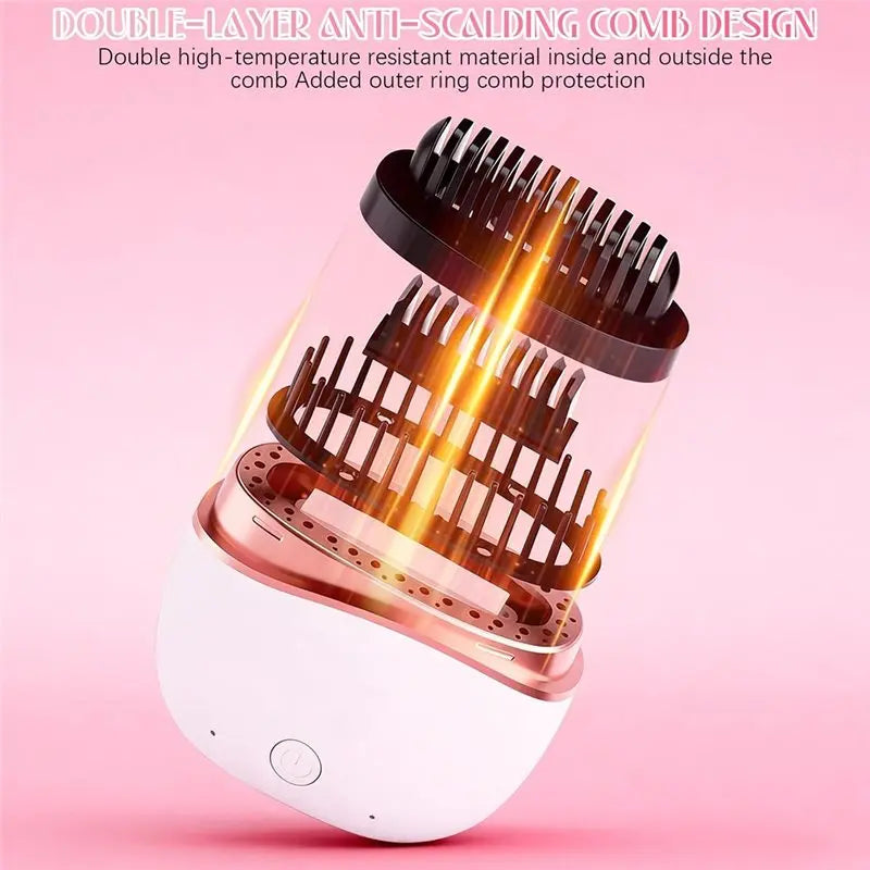 【ESSENTIALS 】Rechargeable Cordless Mini Straightener Comb, Portable Hair Styler With 3 Temperature Settings For Quick Touch-Ups