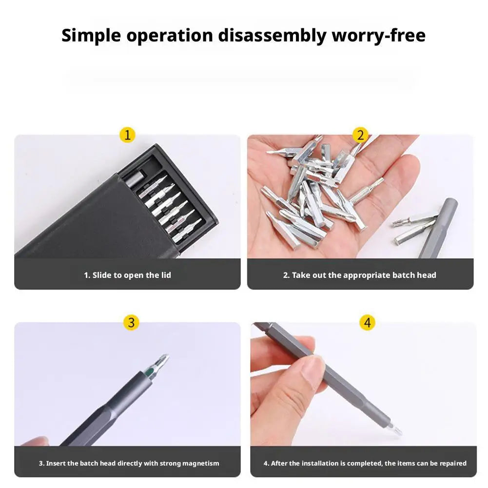 24 in 1 Precision Screwdriver Set: Professional Repair Tool Kit with Screwdriver Heads for Smart Home, Phone, Computer & Glasses
