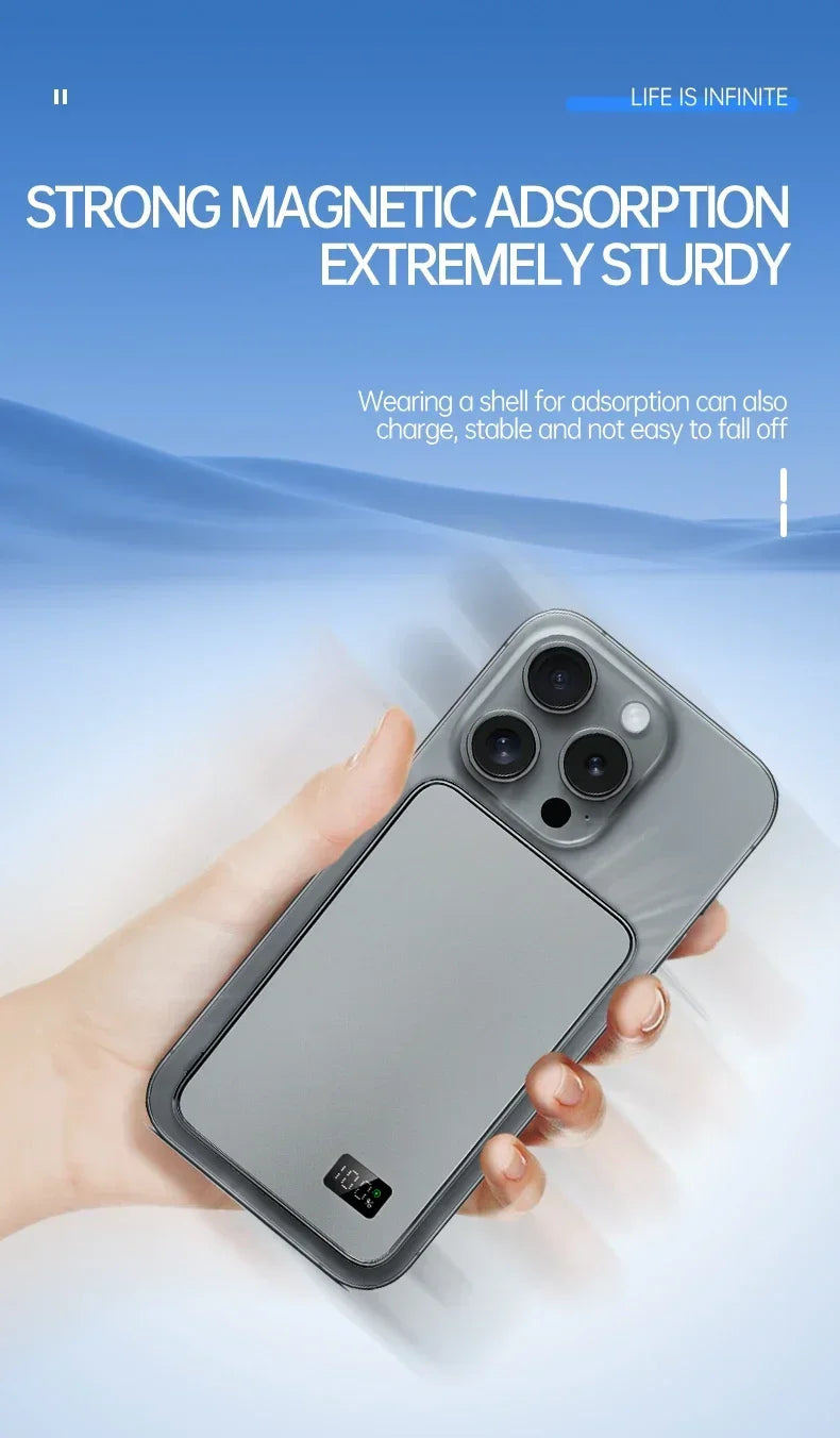 VIVO 50000mAh Magnetic Portable Wireless PowerBank PD22.5W Fast Charging External Battery for Magsafe For iPhone Samsung