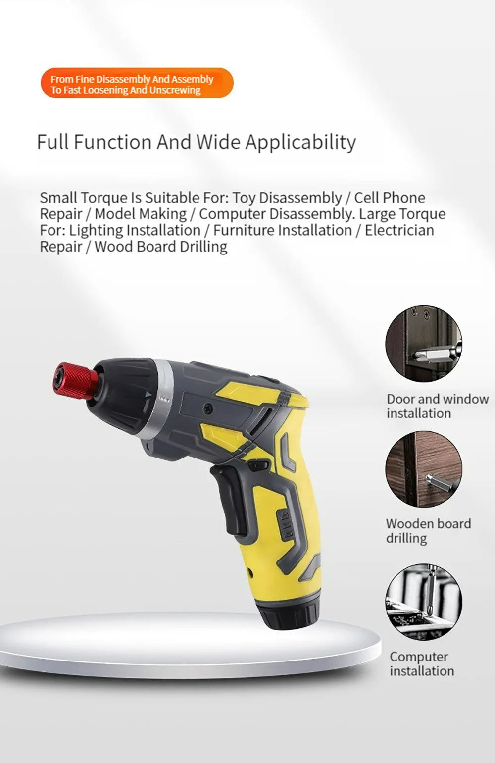 Small And Powerful Battery Screwdriver Rechargeable 4.2V 6Nm 1300mAh 250rpm Screwdrivers Electric Screw Driver Screwdriver Set