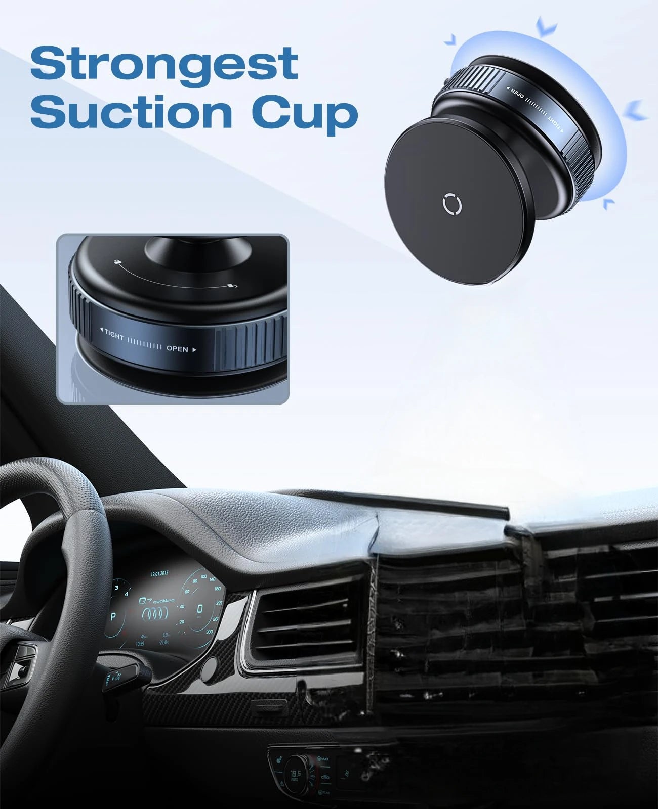 Magnetic Vacuum Car Phone Holder 360° Rotation Suction Cup Navigation Stand Bracket Car Magnetic Holder for iPhone