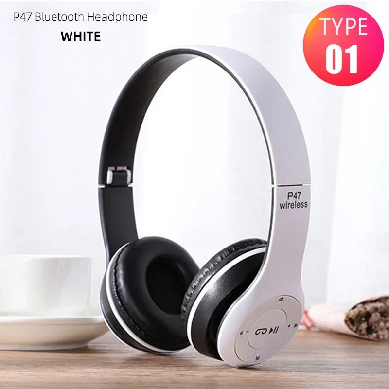 P47 Wireless Headphones Bluetooth 5.0 Earphones Foldable HIFI Stereo Bass for Music Gaming Kid Girl Earphone for iPhone XiaoMi