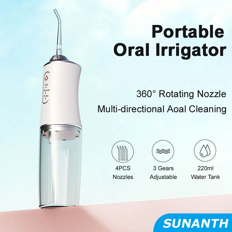 Portable Smart Electric Oral Irrigator Water Flosser 4 Jets 3 Modes Rechargeable Dental Water Jet Irrigator Dental Teeth Cleaner