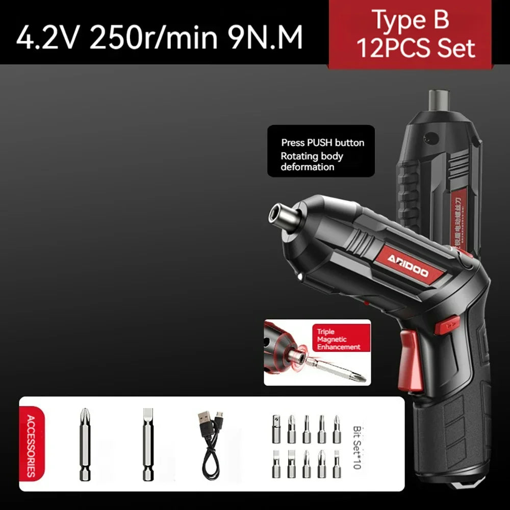 Small And Powerful Battery Screwdriver Rechargeable 4.2V 6Nm 1300mAh 250rpm Screwdrivers Electric Screw Driver Screwdriver Set