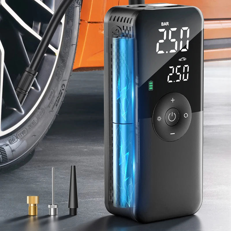 CARSUN Rechargeable Air Pump Tire Inflator Portable Compressor Digital Cordless Car Tyre Inflator For Motocycle Bicycle Balls