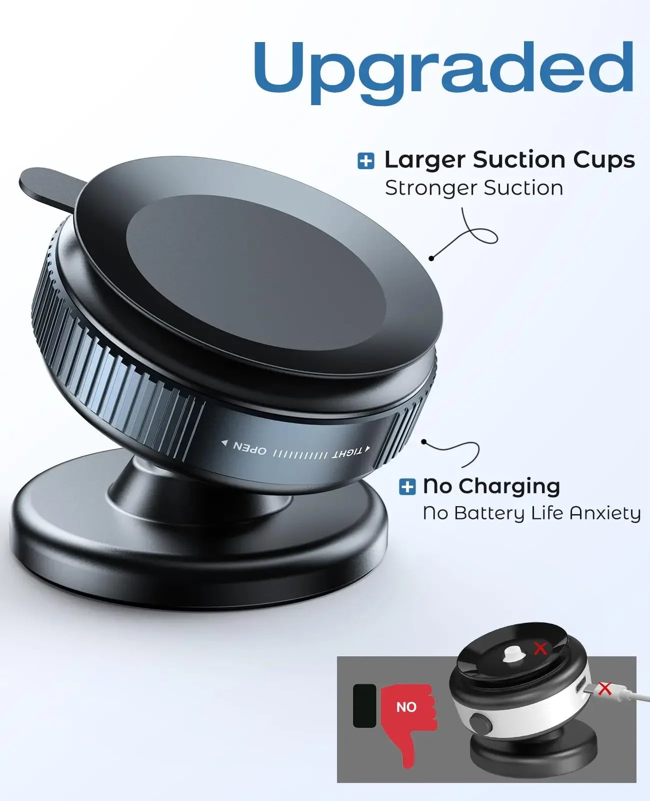 Magnetic Vacuum Car Phone Holder 360° Rotation Suction Cup Navigation Stand Bracket Car Magnetic Holder for iPhone