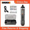 Worx 30 Bit Sets Power Tools WX242 Electrical Screwdriver Set Smart Cordless Drill Screwdrivers USB Rechargeable Set Home Repair