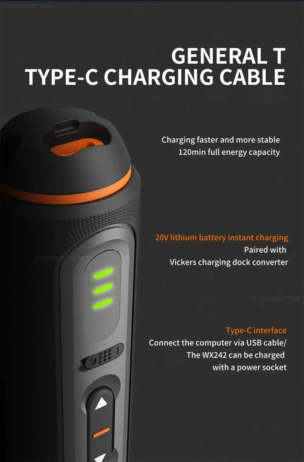 Worx 30 Bit Sets Power Tools WX242 Electrical Screwdriver Set Smart Cordless Drill Screwdrivers USB Rechargeable Set Home Repair