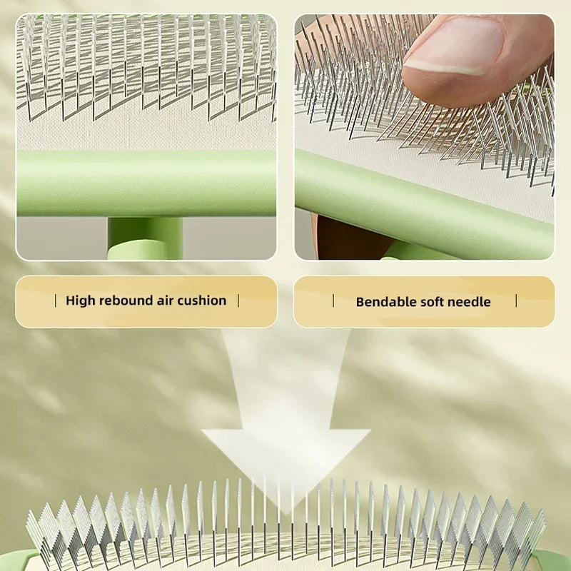 Professional Pet Grooming Brush Dual Tone Handle Dense Metal Teeth Comb for Fluffy Volume Teddy Cats Dogs Universal Styling Tool