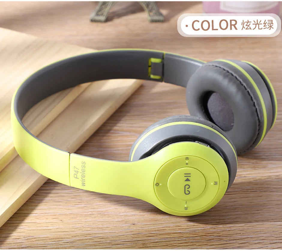 P47 Wireless Headphones Bluetooth 5.0 Earphones Foldable HIFI Stereo Bass for Music Gaming Kid Girl Earphone for iPhone XiaoMi