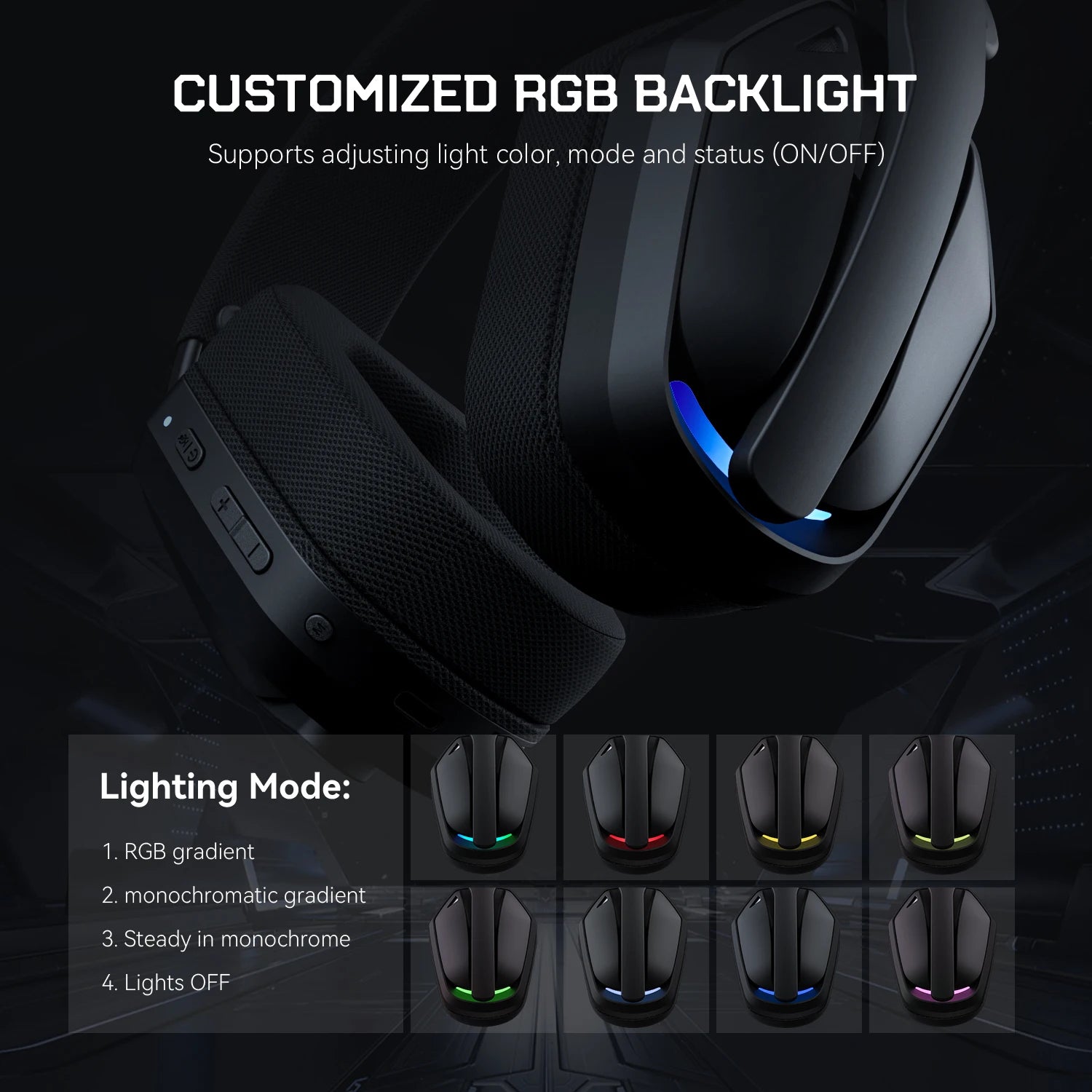 EKSA G19BT 2.4GHz Wireless Gaming Headphones Ultra-light Bluetooth 5.4 Headset Gamer with Microphone for PC/PS5/Xbox