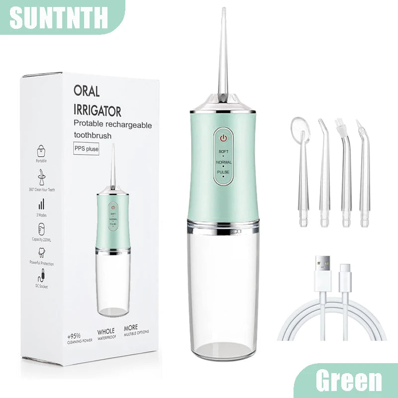 220ml Dental Irrigator Hygiene Portable Oral Cleaning Electric Sonic Teeth Scaler Tooth Calculus Stains Tartar Remover Tool