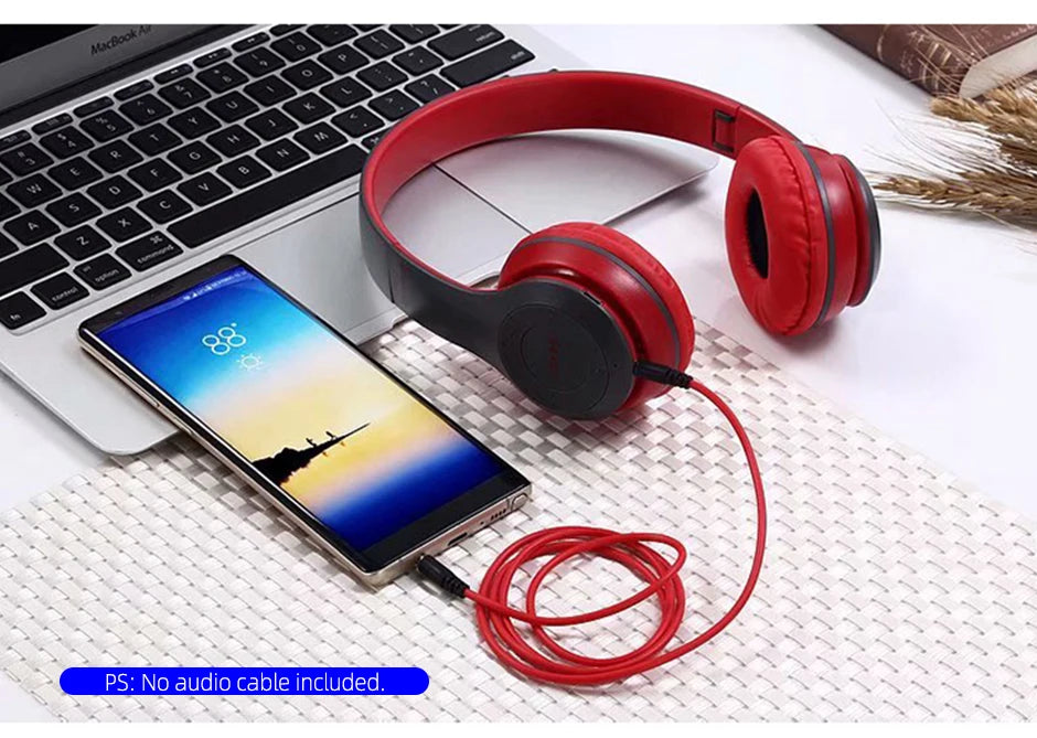 P47 Wireless Headphones Bluetooth 5.0 Earphones Foldable HIFI Stereo Bass for Music Gaming Kid Girl Earphone for iPhone XiaoMi