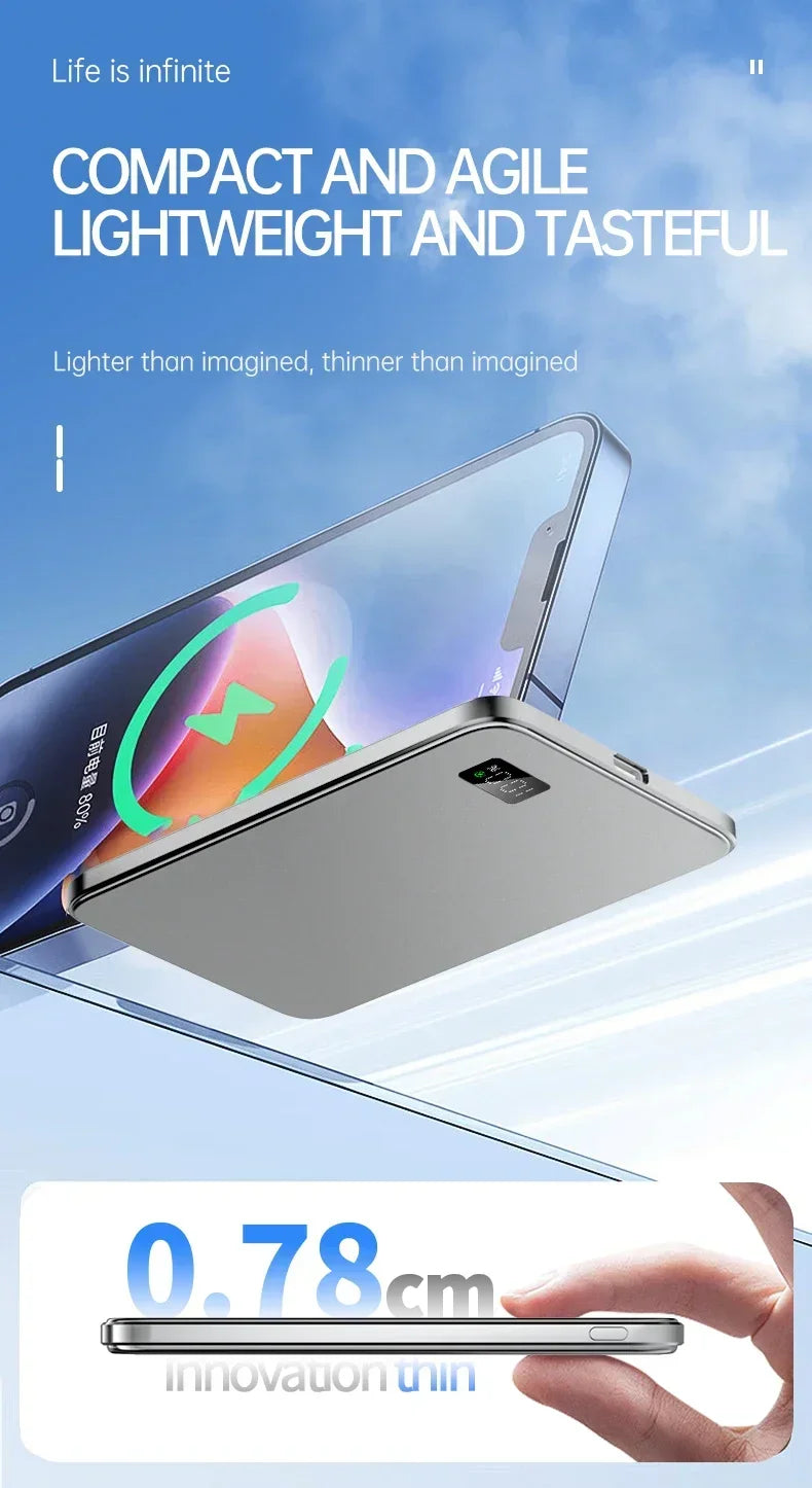 VIVO 50000mAh Magnetic Portable Wireless PowerBank PD22.5W Fast Charging External Battery for Magsafe For iPhone Samsung