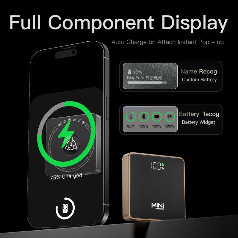 Original Portable MINI magnetic wireless Powerbank 10000mAh Power banks for Magsafe external Auxiliary battery for iPhone 17 16